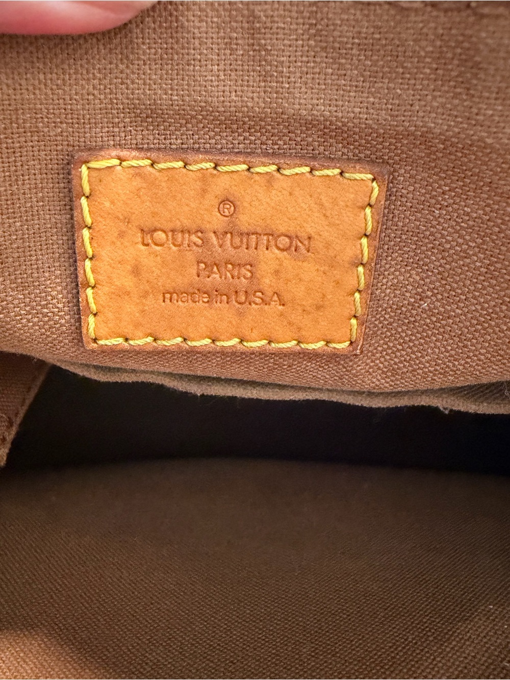 Louis Vuitton Monogram Canvas Tote in Brown and Tan Leather Trim - Picture 11 of 13